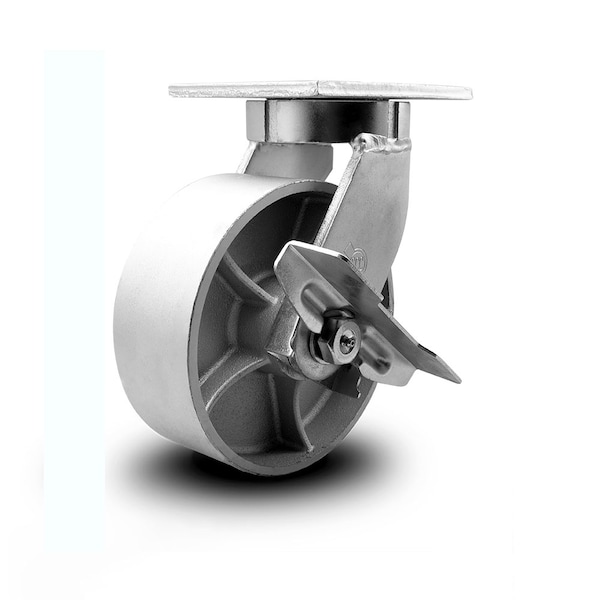 Service Caster 8 Inch Heavy Duty Semi Steel Cast Iron Caster with Brake and Swivel Lock SCC SCC-KP92S830-SSR-SLB-BSL - main